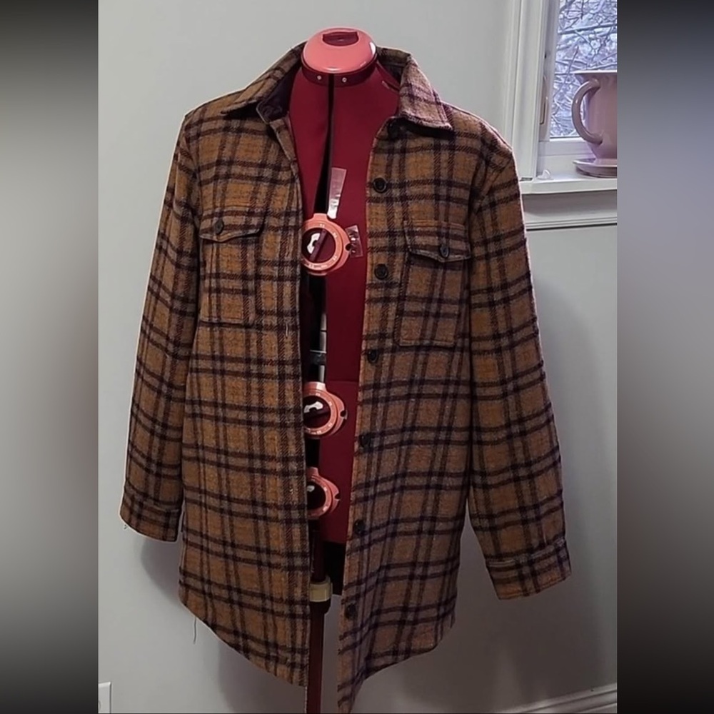 Frank & Oak Brown Plaid Utility Jacket - Picture 2 of 2